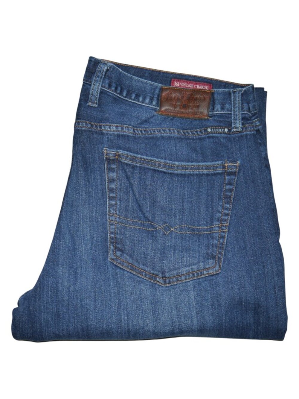 Lucky Brand 361 Vintage Straight Jeans Men's Size 38x30 Dark Wash Denim EUC